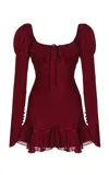 Mirror Palais Fair Verona Silk-chiffon Micro Dress In Red
