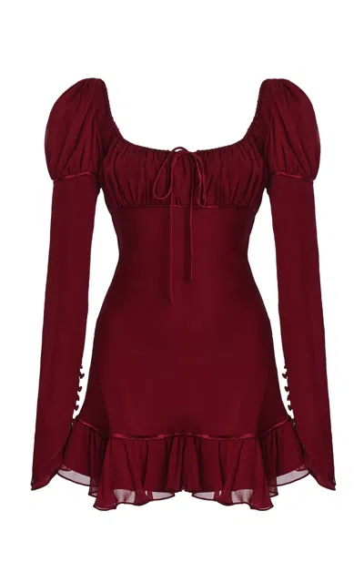 Mirror Palais Fair Verona Silk-chiffon Micro Dress In Red
