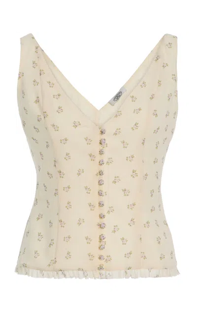 Mirror Palais Floral-print Silk Top