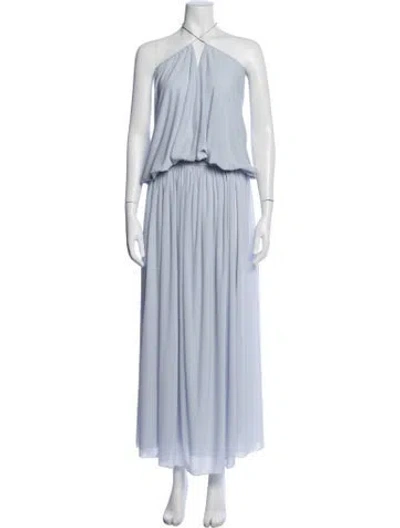 Pre-owned Mirror Palais Halterneck Long Dress In Blue