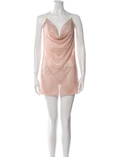 Pre-owned Mirror Palais Halterneck Mini Dress In Pink