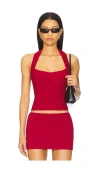 Mirror Palais Sleeveless Top In 深红色