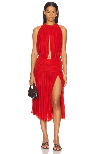 Mirror Palais La Piscine Lady Length Dress In Scarlet
