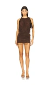 Mirror Palais La Piscine Mini Dress In Brown