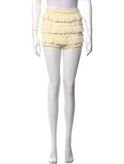 Pre-owned Mirror Palais Lace Pattern Mini Shorts In White