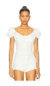 Mirror Palais Love Letter Eyelet Top In White