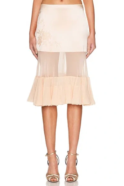 Mirror Palais Matte Silk Chiffon Crinoline Skirt In Neutral