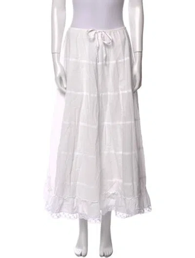 Pre-owned Mirror Palais Midi Length Skirt In White