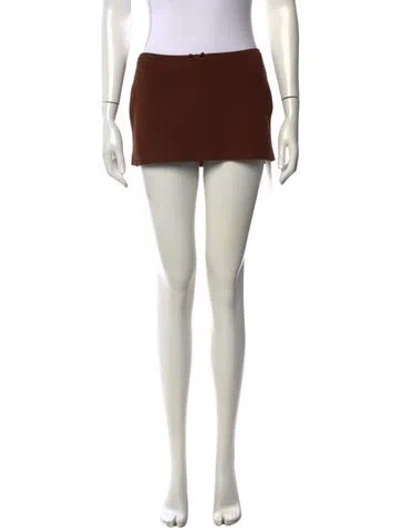 Pre-owned Mirror Palais Mini Shorts In Brown