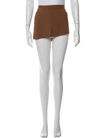 Pre-owned Mirror Palais Mini Skirt In Brown