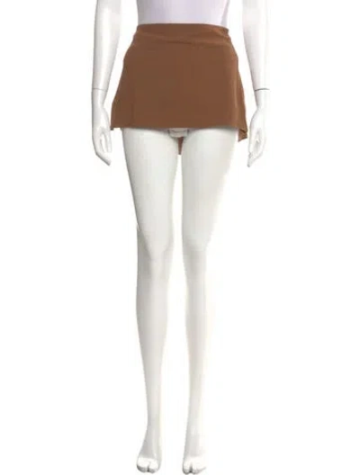Pre-owned Mirror Palais Mini Skirt In Brown