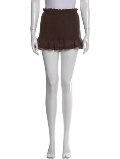 Pre-owned Mirror Palais Mini Skirt In Brown