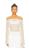 Mirror Palais Mohair Knit Pullover In White