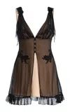 Mirror Palais Nightcap Silk Mini Dress In Black