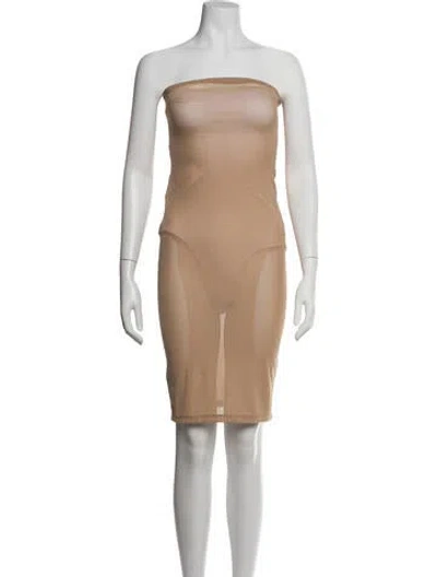 Pre-owned Mirror Palais Nylon Knee-length Dress In Neutrals