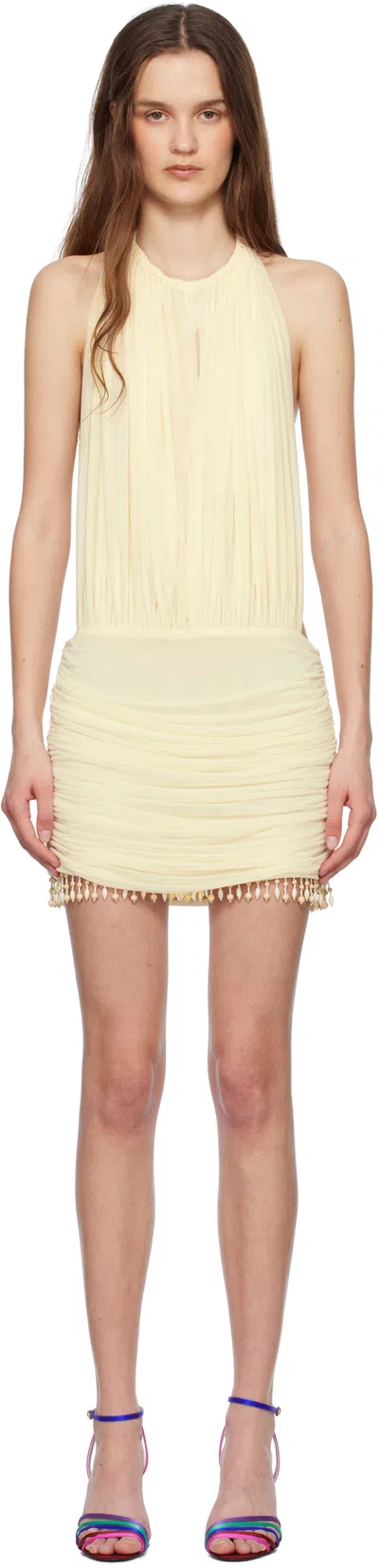 Mirror Palais Off-white 'la Piscine' Minidress In Butter