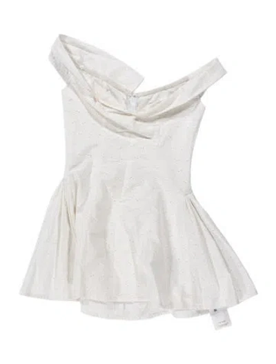 Pre-owned Mirror Palais Off-the-shoulder Mini Dress In White