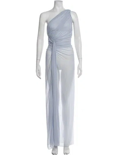 Pre-owned Mirror Palais One-shoulder Long Dress In Blue