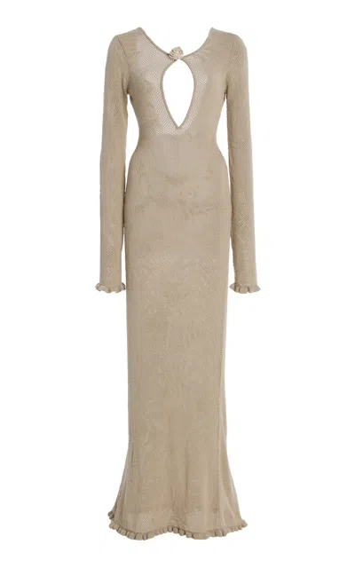 Mirror Palais Open-knit Cotton Maxi Dress