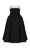 Mirror Palais Opera Strapless Crepe-back Silk-satin Lady-length Dress In Black