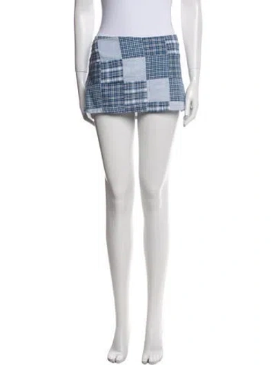 Pre-owned Mirror Palais Plaid Print Mini Skirt In Multi