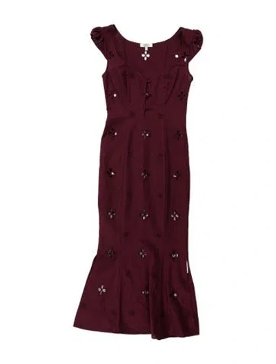Pre-owned Mirror Palais Plunge Neckline Mini Dress In Burgundy