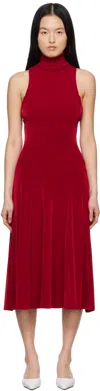 Mirror Palais Christy Supermodel Knit Midi Dress In Scarlet/red
