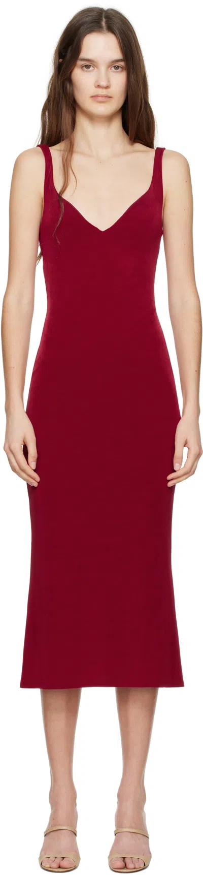 Mirror Palais Red Naomi Supermodel Midi Dress In Scarlet/red