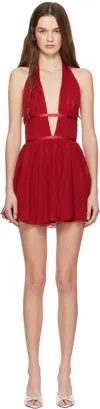 Mirror Palais Red Venus Minidress In Scarlet/red
