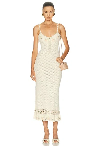 Mirror Palais Rosarium Lady Length Dress In Creme