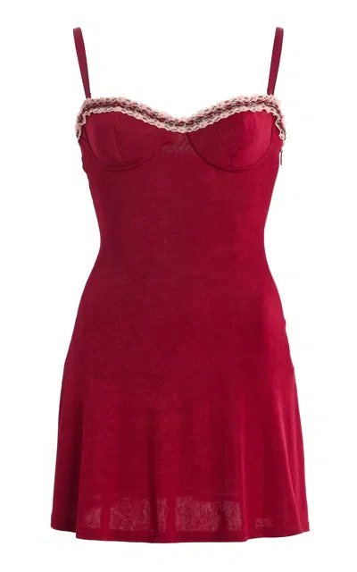 Mirror Palais Ruffled Chiffon Mini Dress In Red
