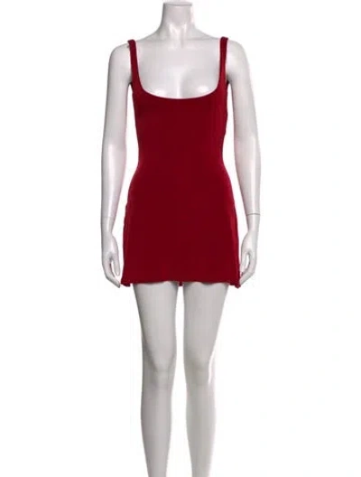 Pre-owned Mirror Palais Scoop Neck Mini Dress W/ Tags In Red
