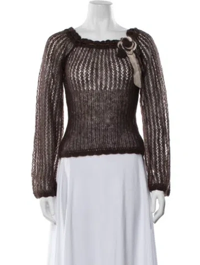Pre-owned Mirror Palais Scoop Neck Sweater In Brown