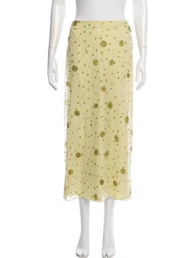 Pre-owned Mirror Palais Silk Long Skirt In Multi