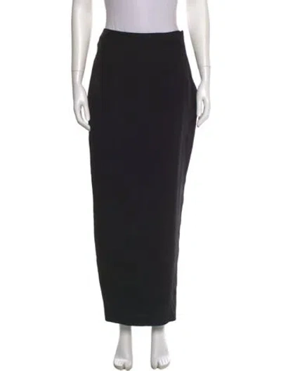 Pre-owned Mirror Palais Silk Midi Length Skirt In Black