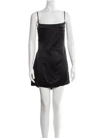 Pre-owned Mirror Palais Silk Mini Dress In Black