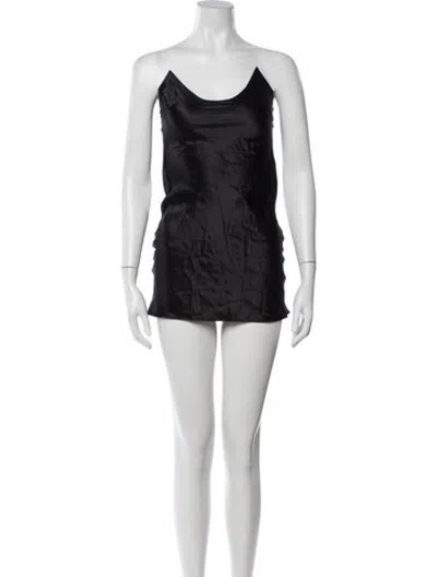 Pre-owned Mirror Palais Silk Mini Dress In Black