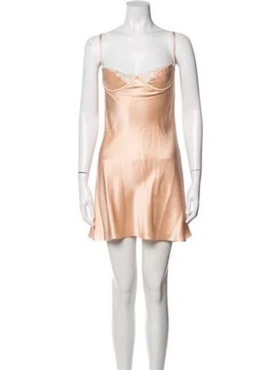 Pre-owned Mirror Palais Silk Mini Dress In Pink