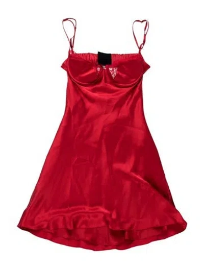 Pre-owned Mirror Palais Silk Mini Dress In Red