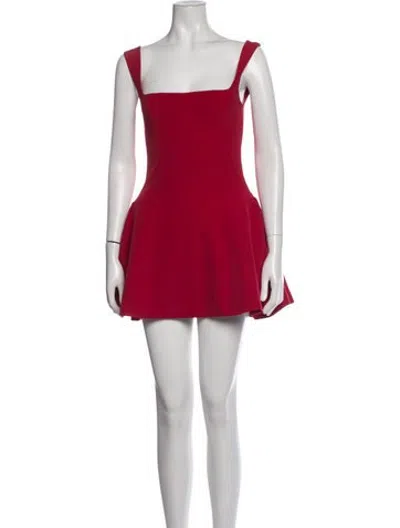 Pre-owned Mirror Palais Silk Mini Dress In Red