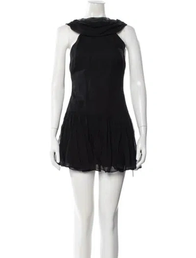 Pre-owned Mirror Palais Silk Mini Dress W/ Tags In Black