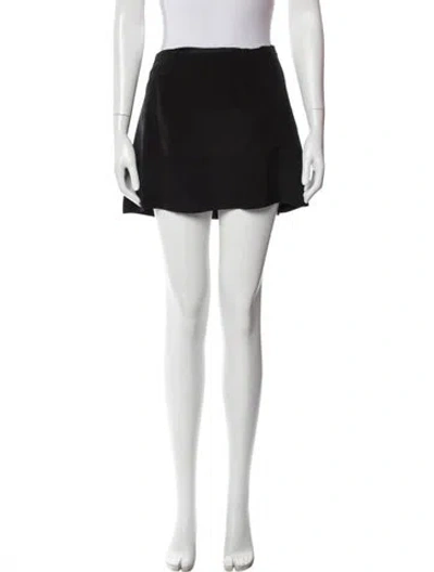 Pre-owned Mirror Palais Silk Mini Skirt In Black