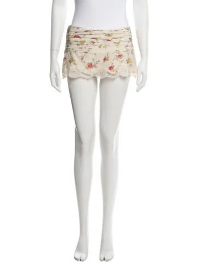 Pre-owned Mirror Palais Silk Mini Skirt In Neutral