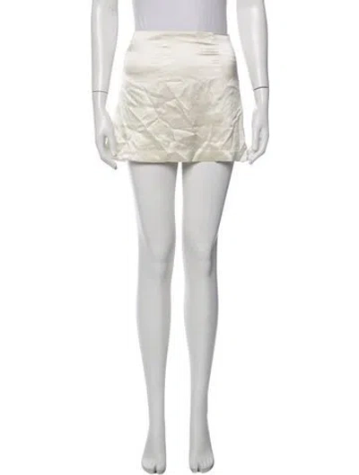 Pre-owned Mirror Palais Silk Mini Skirt In Neutrals