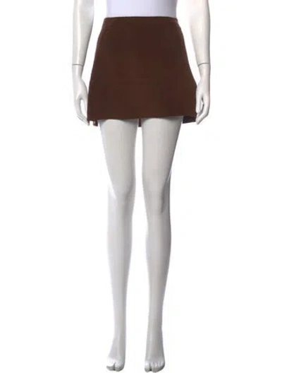 Pre-owned Mirror Palais Silk Mini Skirt W/ Tags In Brown