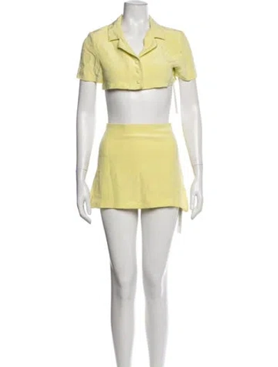 Pre-owned Mirror Palais Silk Skirt Set In Yellow