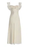 Mirror Palais Sonata Silk-charmeuse Lady-length Dress In Ivory