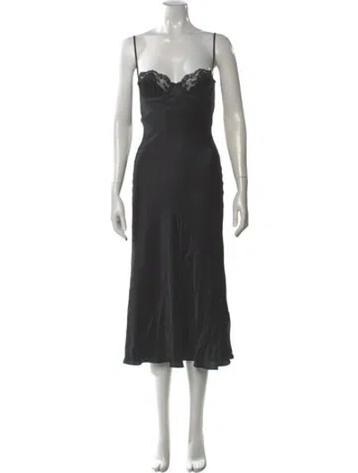 Pre-owned Mirror Palais Square Neckline Long Dress In Gray