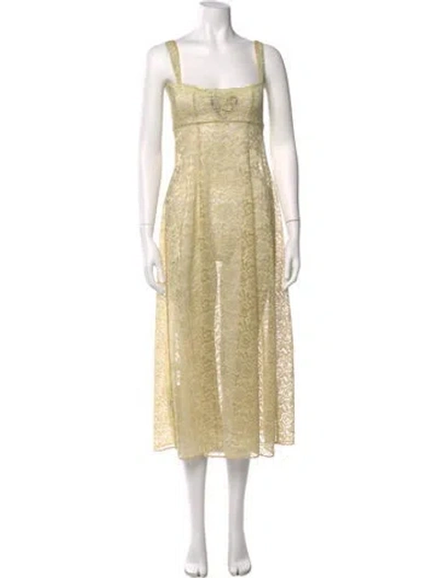 Pre-owned Mirror Palais Square Neckline Long Dress W/ Tags In Neutral