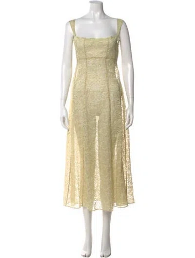 Pre-owned Mirror Palais Square Neckline Long Dress W/ Tags In Neutral